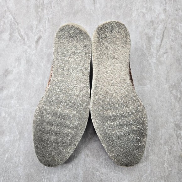 Free People Slip On Shoes Size 6 Brown Velour Animal Print Preppy Loafers - Picture 8 of 10